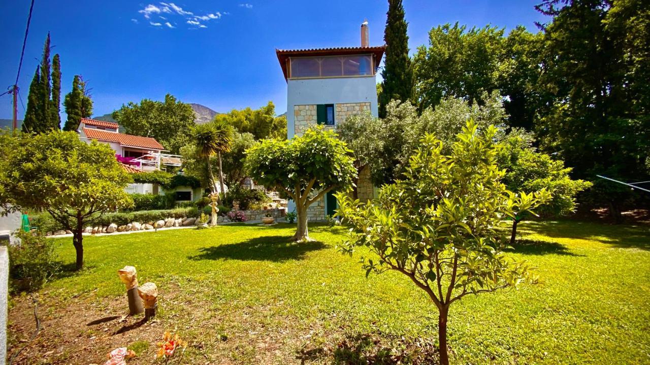 Steinturm Mit Dach-Terrasse Zwischen Fluss, Meer Und Gebirge- Spiti Pirgos Paralia Sergoulas Экстерьер фото